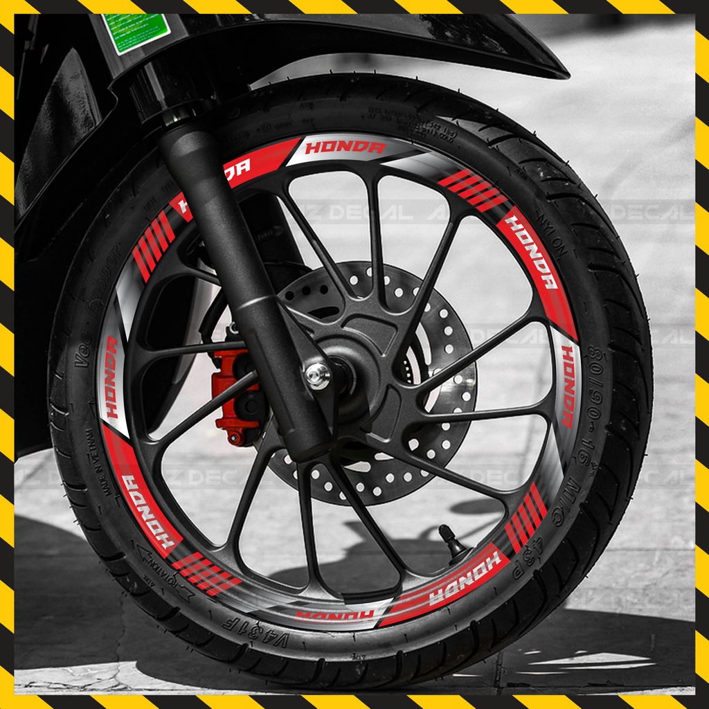 Tem Dán Vành Bản To Honda Nhiều Màu | FullV17 | Decal Dán Mâm Xe Máy Bám Dính Chắc, Chống Nước, Bền Màu