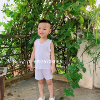 Áo ba lỗ trắng bé trai