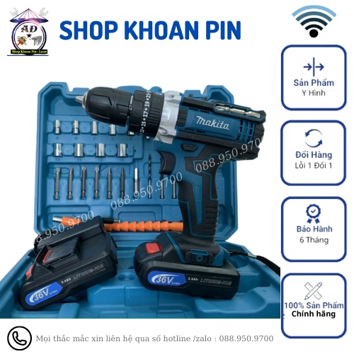 Máy Khoan Pin Bắn Vít Makita 3 chức năng, khoan tường bắn vít mở bulong, tiện lợi cho việc sử dụng gia đình