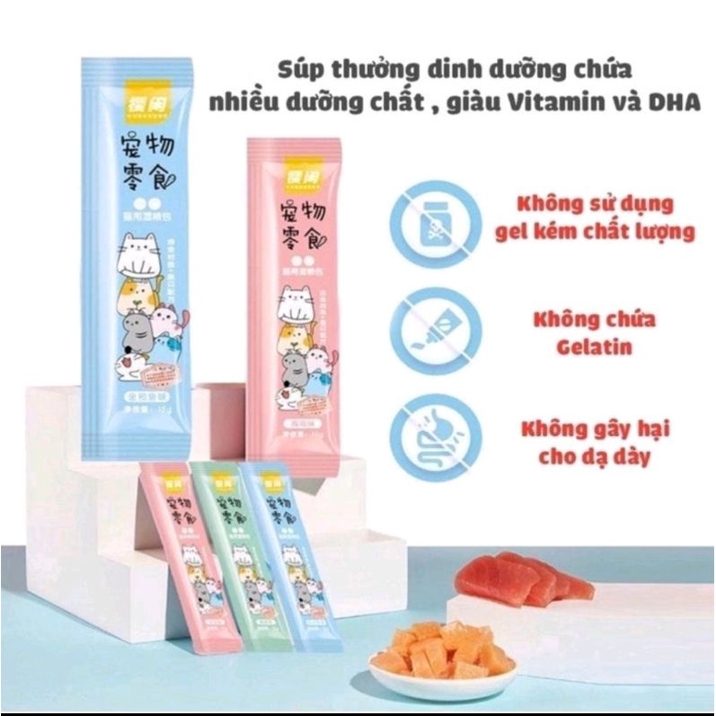 Combo 50 thanh súp thưởng shizuka,Catfood liebao, mixi cho mèo