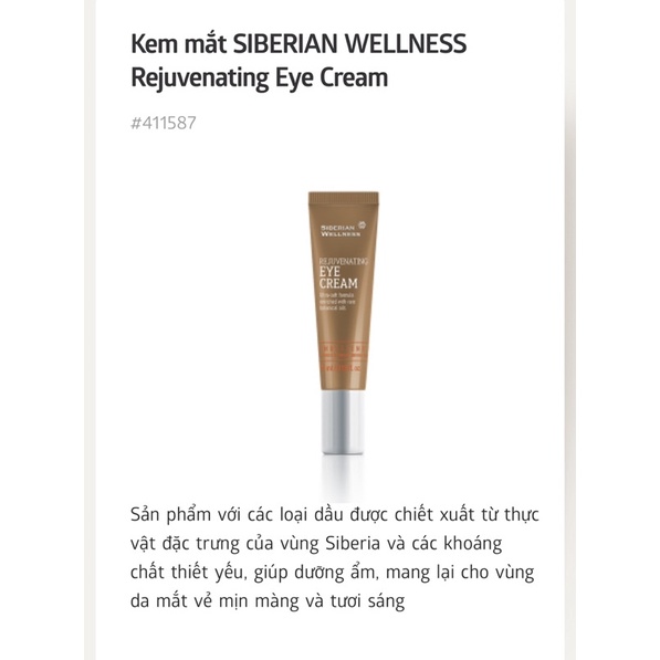 Kem mắt SIBERIAN WELLNESS Rejuvenating Eye Cream