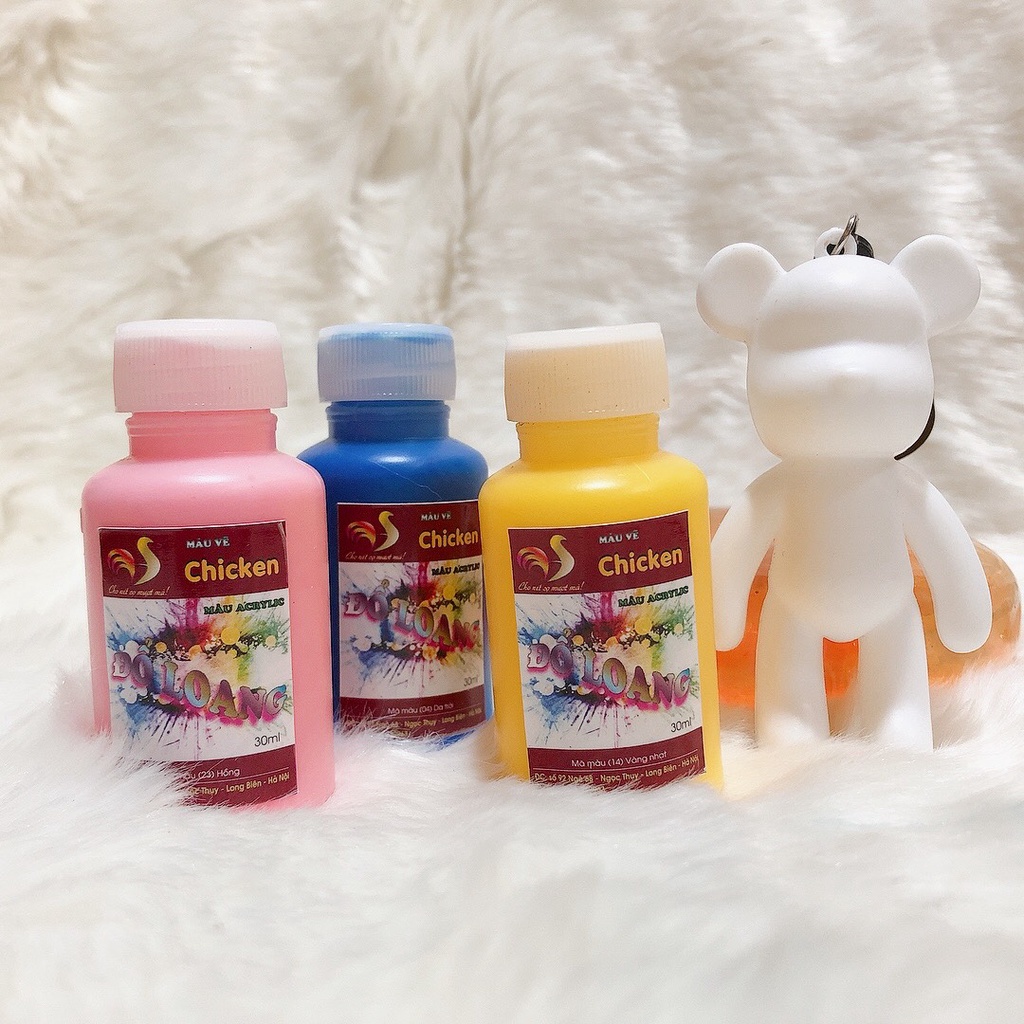 Màu Acrylic đổ loang Chicken 5D DIY tự làm móc khóa gấu Bearbric đổ màu sáng tạo Acrylic Pouring chai 30ml