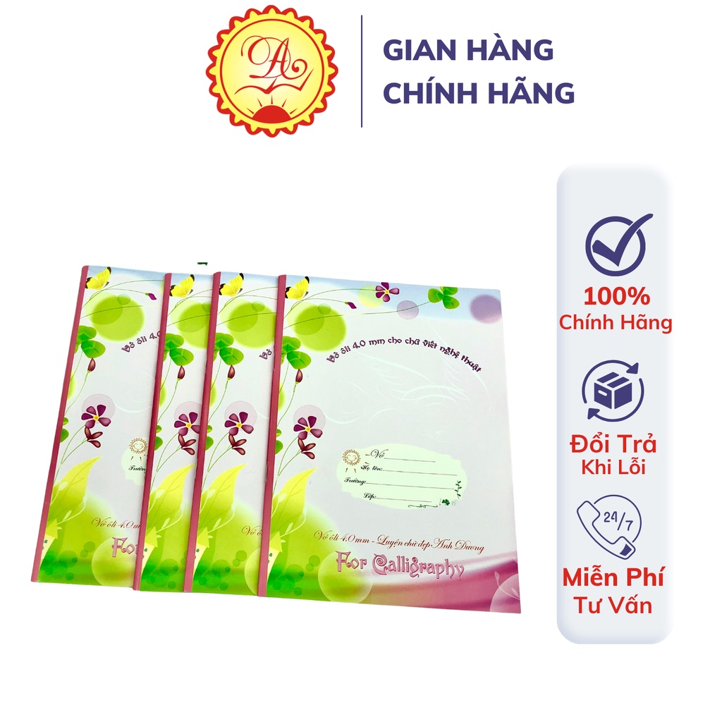 Vở học sinh ô ly vuông 4 ly chống lóa luyện viết chữ đẹp Ánh Dương giấy chống cận cao cấp