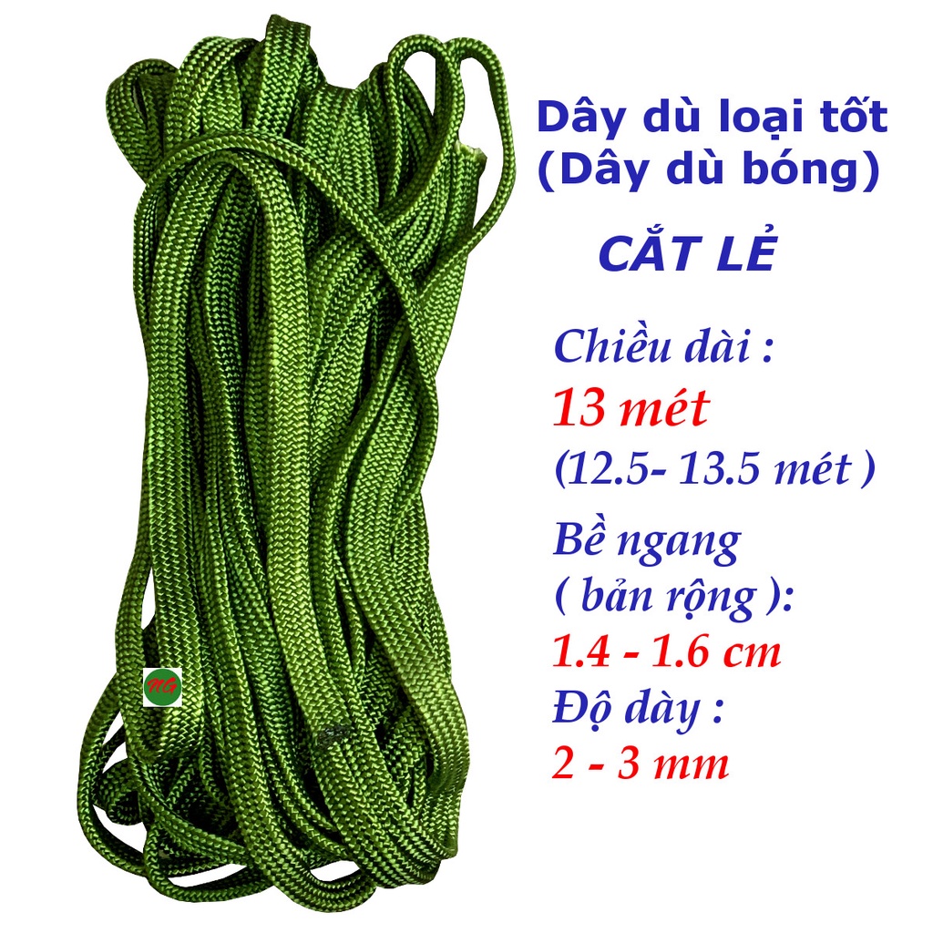 13 mét dây dù giăng võng cột hàng loại tốt bản rộng 1.5cm