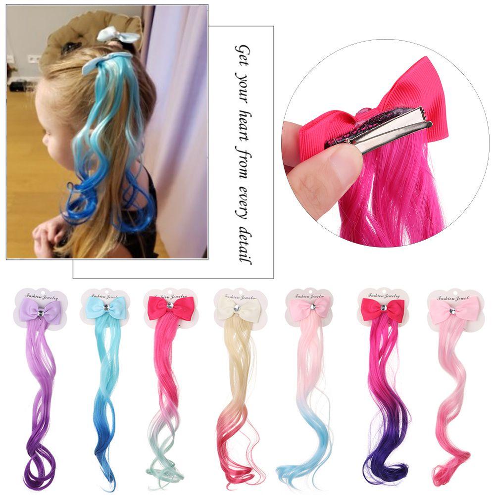 SUMU Kẹp Tóc Đính Nơ Giả Màu Gradient Thời Trang Cho Bé Gái