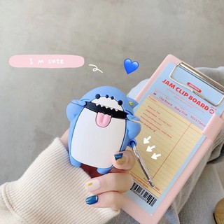 Vỏ Bọc Hộp Sạc Tai Nghe Airpods 1 / 2 Hình Cá Mập Ngộ Nghĩnh