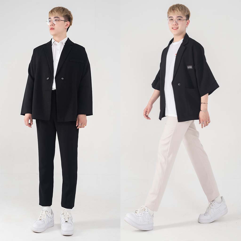 Áo khoác blazer tay lỡ unisex nam bigsize MALTRIK  form rộng chất liệu tuyết mưa cao cấp có size lơn đến 120kg