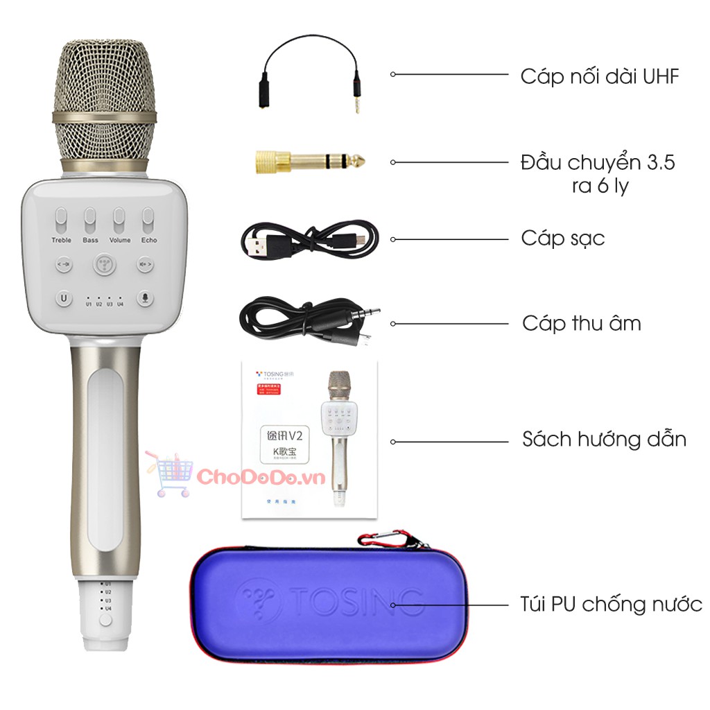 Mic Karaoke Bluetooth Tosing V2 ✔️Hàng Cao Cấp✔️Giá Rẻ ✔️Đa Tính Năng