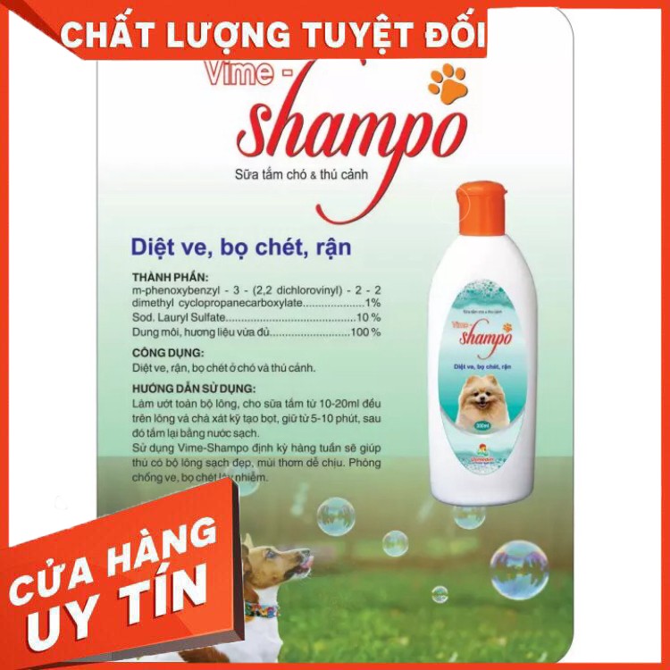 Sữa Tắm Thơm Trị Ve, Bọ Chét, Rận cho Chó Vemedim chai 300ml