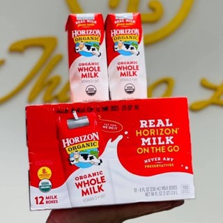 Thùng 18 hộp sữa organic Horizon nguyên kem 236ml