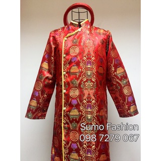 Áo dài cách tân nam gấm HAPPY chưa kèm mấn