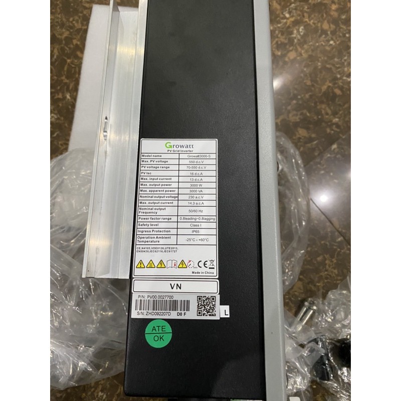 Bộ hòa lưới inverter Growatt 3kw! Hàng chính hãng có CO, CQ đầy đủ! bảo hành 5năm!!!