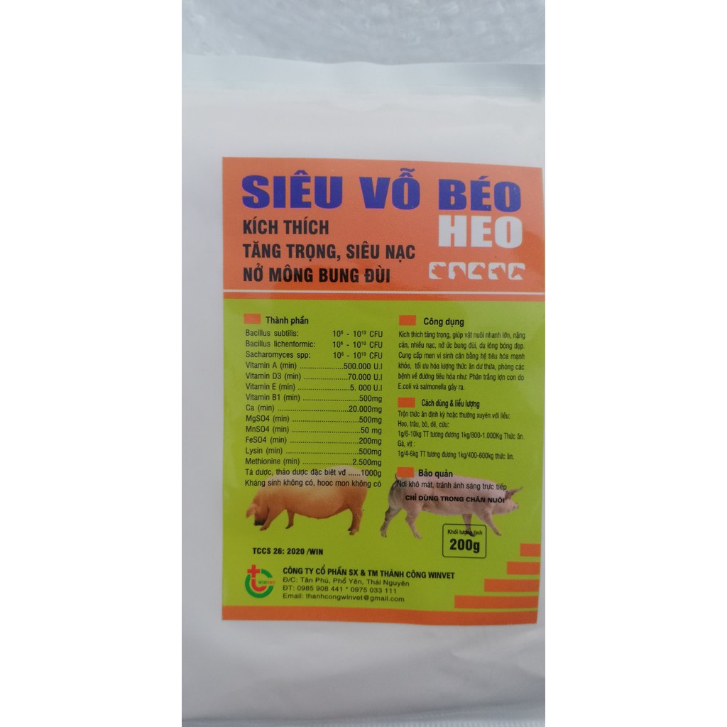 Siêu Vỗ Béo Heo ( Lợn) 1kg/1 túi