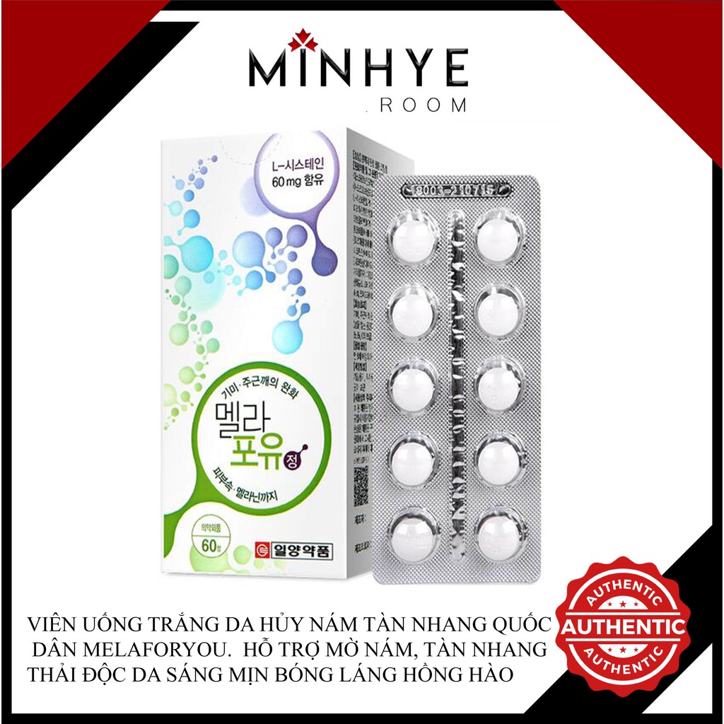 Viên Uống Trắng Da Hủy Nám Tàn Nhang Melaforyou Hàn Quốc Trong Uống Ngoài Bôi Siêu Kích Trắng Chống Lão Hóa