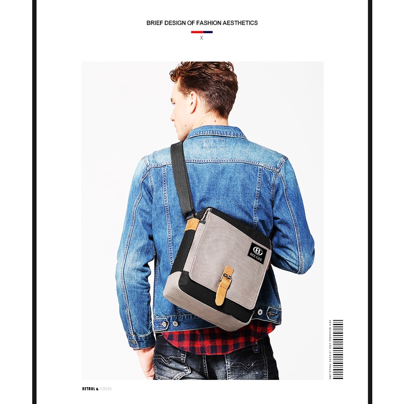 Túi đeo chéo nam nữ canvas thời trang 0124 BEE GEE | BigBuy360 - bigbuy360.vn