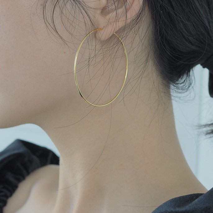 Bộ Bông Tai Hình Tròn Đính Đá Kiểu Dáng Sang Trọng