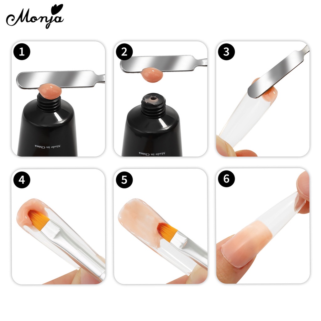 MONJA [Hàng mới về] Cọ thiết kế hai đầu đa năng dùng để nối móng tay tiện dụng