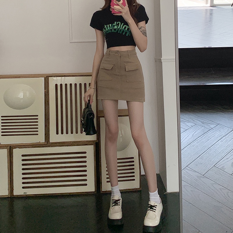 [Hàng Có Sẵn] Chân váy jean Ngắn Lưng Cao Dáng Ôm Gợi Cảm Cổ Điển Cho Nữ