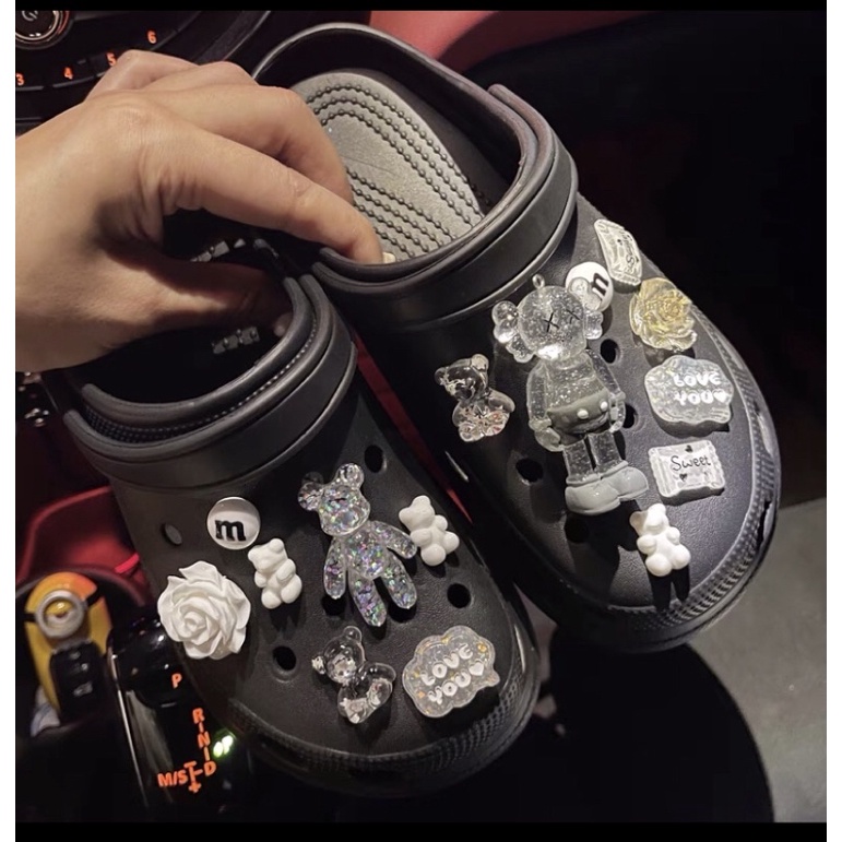 Set Sticker,Jibbitz,charm gấu và hoa, hoạt hình Tide