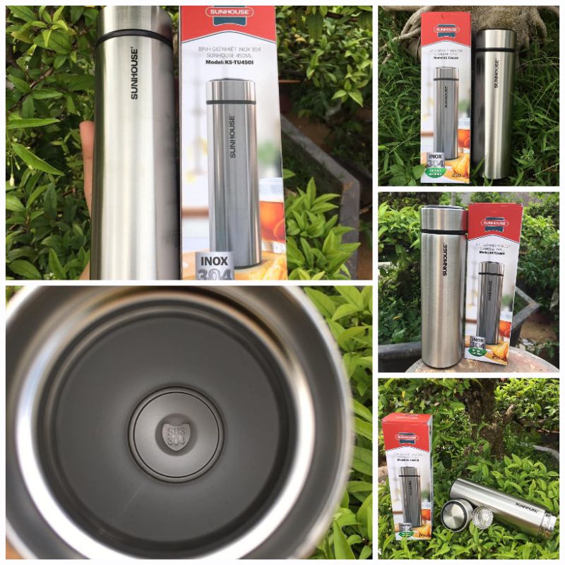 BÌNH GIỮ NHIỆT INOX 304 SUNHOUSE 450ml