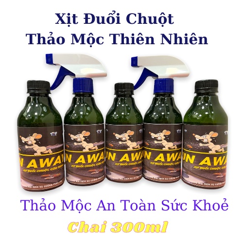 Combo 5 chai Thuốc xịt - Xua đuổi chuột, gián, côn trùng - Không mùi, an toàn , TẶNG 2 VÒI XỊT