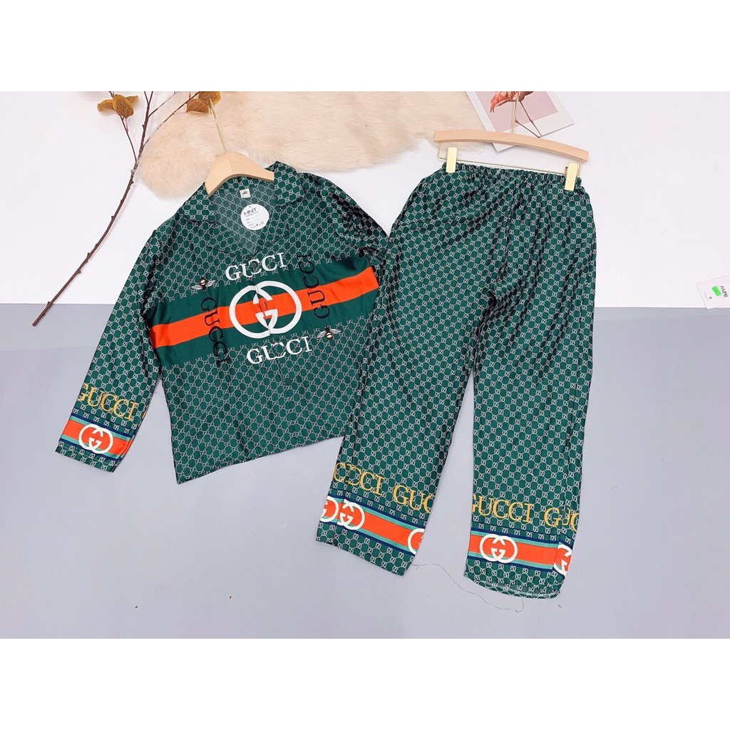 ĐỒ NGỦ NỮ BỘ LỤA SATIN TAY DÀI QUẦN DÀI HÌNH CAO CẤP BIN SPORTS PJM002