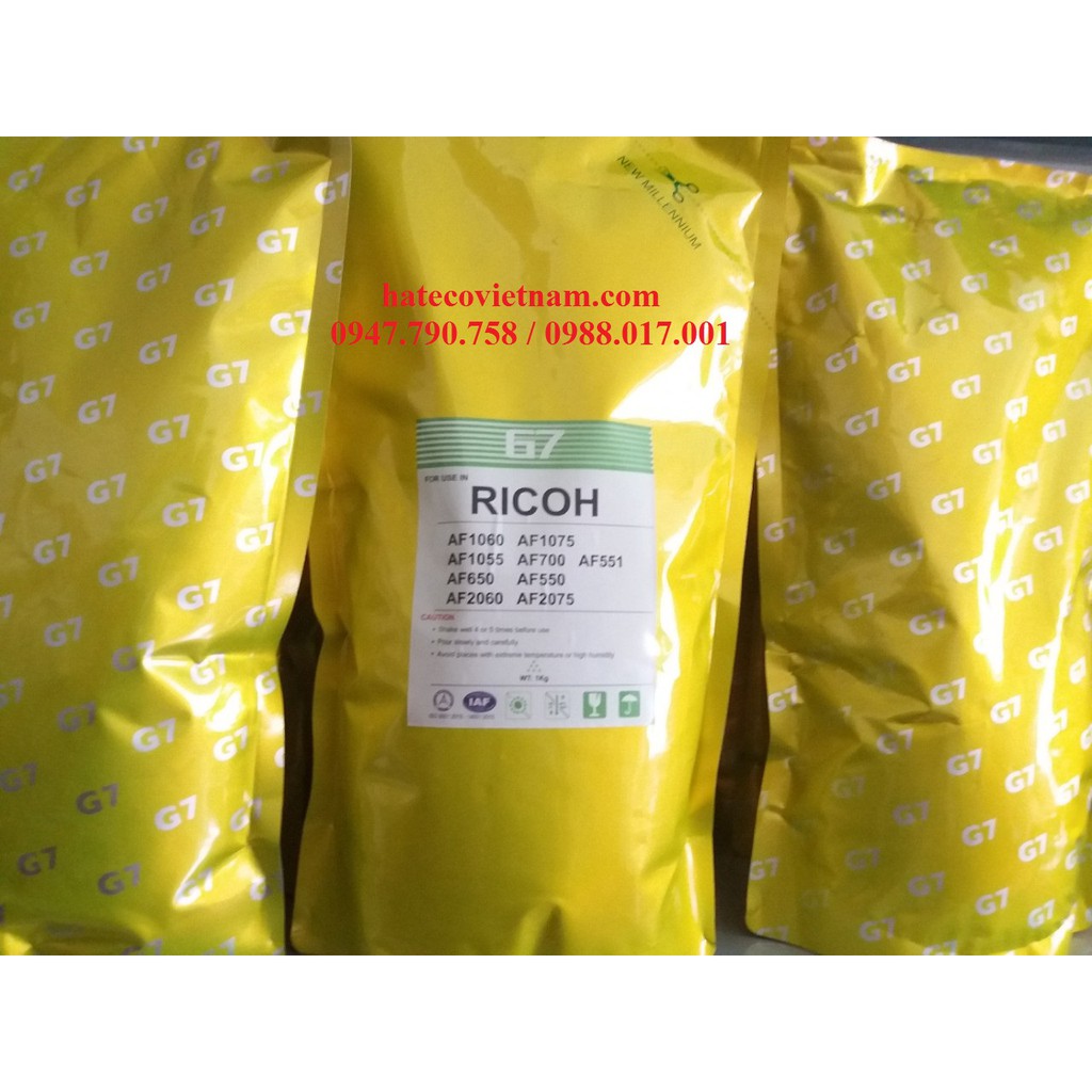 Mực photo G7 Photocopy Ricoh Aficio G7 loại 551/1060/1075/2060/ MP5500 G7 (Túi vàng) ĐỦ KG CHÍNH HÃNG