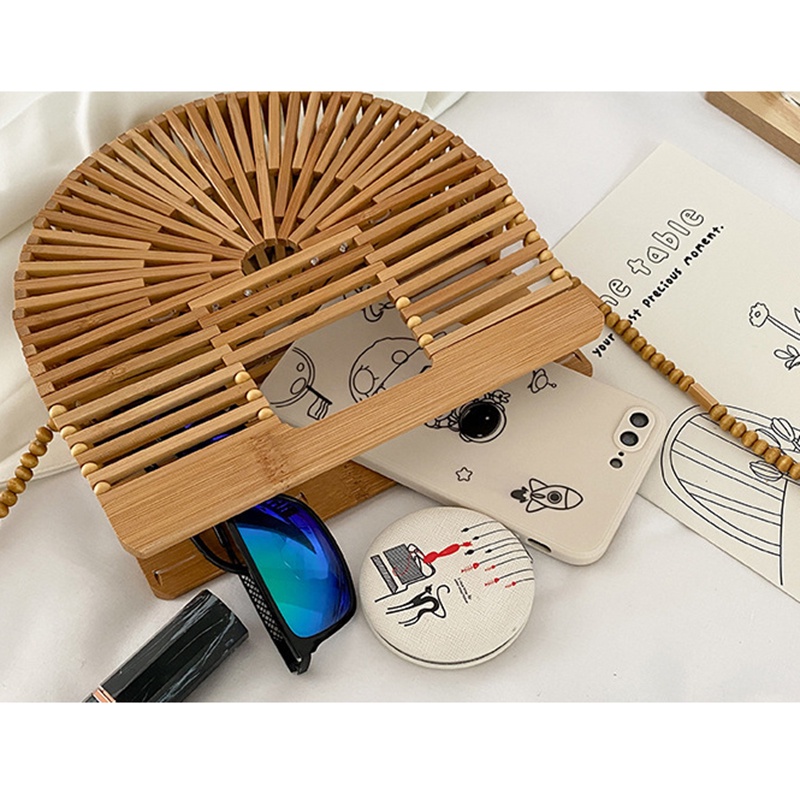 Túi Đeo Chéo Vai Bằng Tre Thời Trang Đi Biển Sành Điệu Cho Nữ