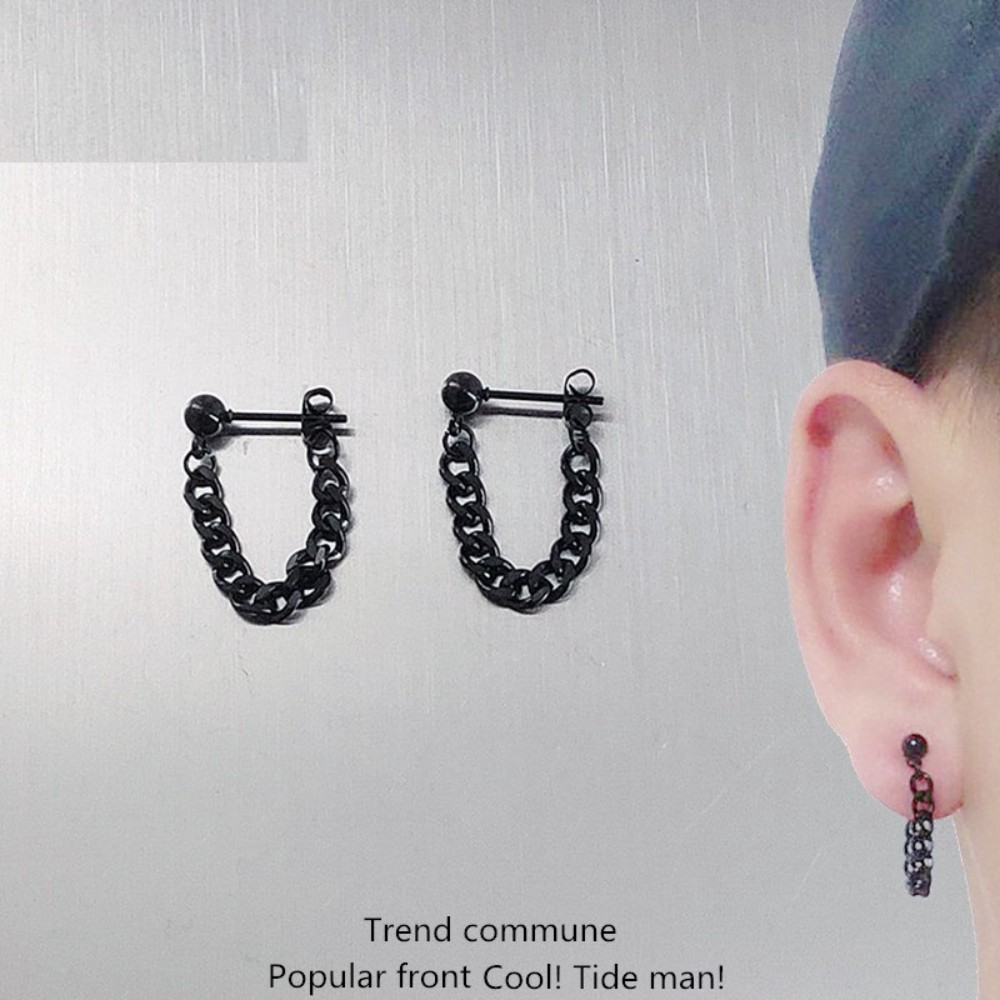 Khuyên Tai Tròn Small Chain Kiểu Dây Xích Nhỏ Đẹp Kuu Clothes - Bông Tai UnisexCao Cấp Chất Thép Titan Không Gỉ (1 đôi)