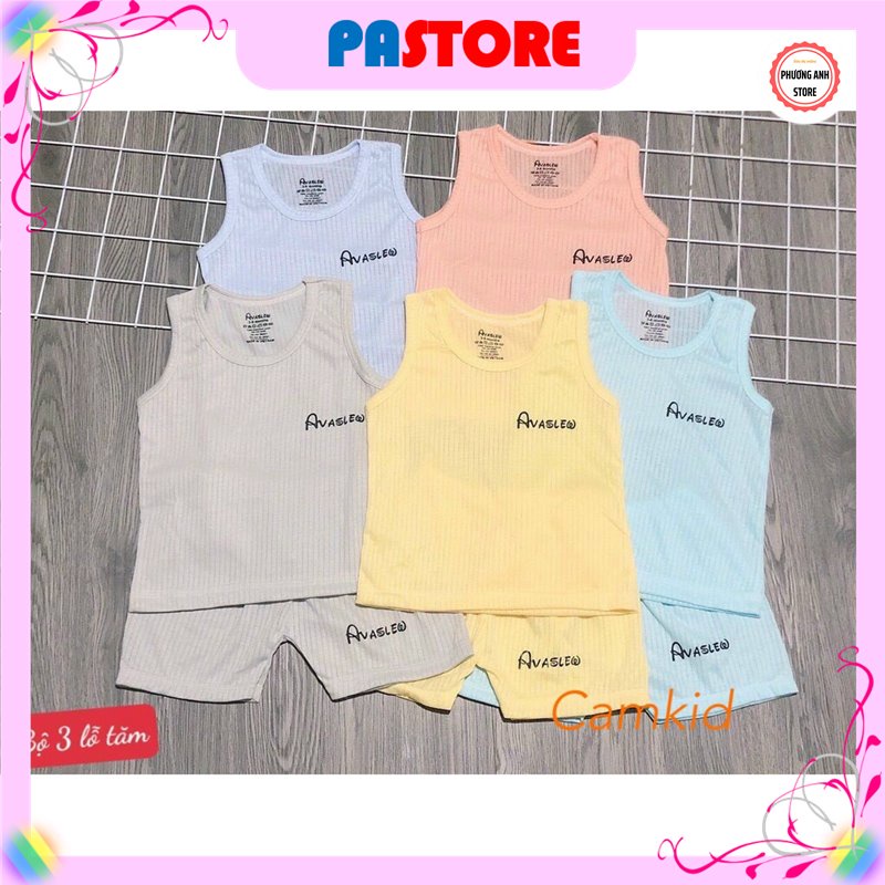 Bộ Quần Áo Ba Lỗ Cho Bé Trai Bé Gái ⚡BÁN LỖ XIN 5 SAO⚡ Cotton Sợi Tre Thông Hơi Avaslew  5-15Kg  Mềm Mịn, Thoáng Mát