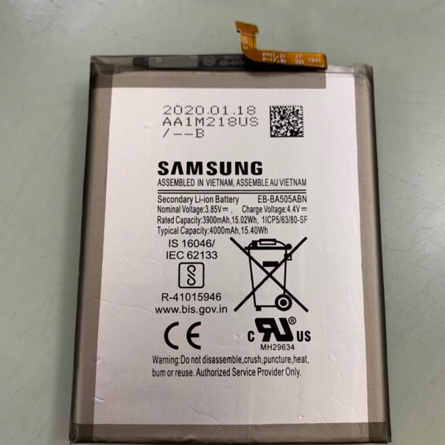 Pin Samsung A50 dung lượng 4000 mAh, Mã EB-BA505ABU chính hãng