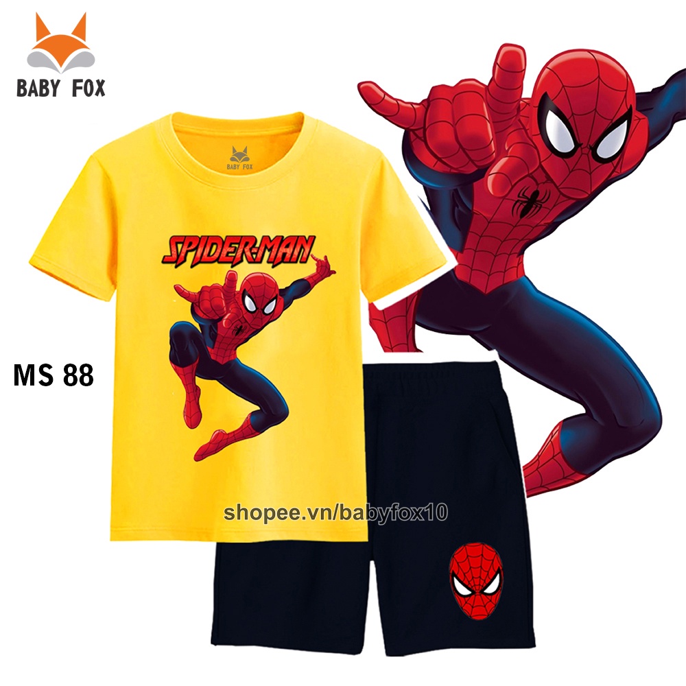 Bộ thun bé trai 100% cotton cao cấp, thương hiệu BABY FOX, hình người nhện, người sắt i