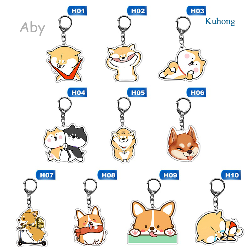 Móc Khóa Nhựa Acrylic Hình Chó Shiba Inu Dễ Thương Diy