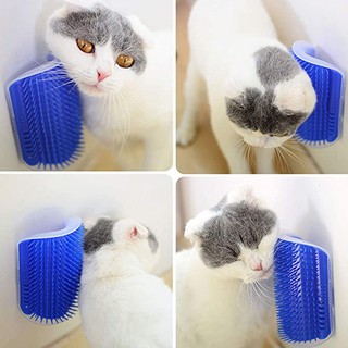 Bàn gãi ngứa gắn tường tặng kèm gói catnip - Bàn chải gắn tường lấy lông gãi ngứa cho mèo