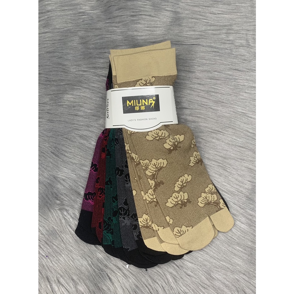 [HCM]Combo 5 hoặc 10 đôi tất nữ , vớ nữ , chống nắng , họa tiết bông chìm đủ màu , thun cotton 100% co giãn tốt  , ảnh t