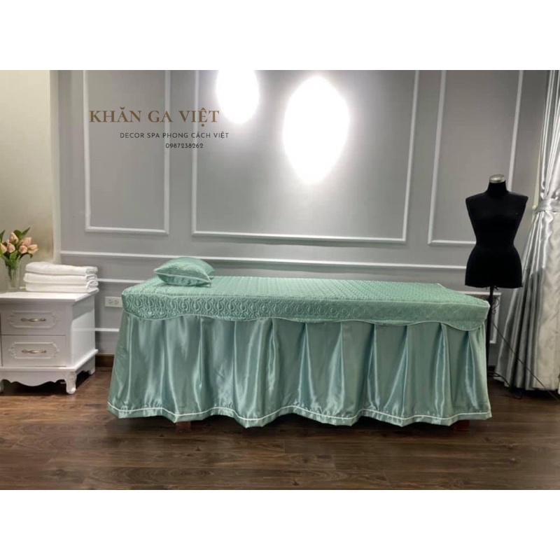 Ga/ Drap giường spa, phun xăm, nail mi chất phi lụa chần bông cực sang chảnh | BigBuy360 - bigbuy360.vn