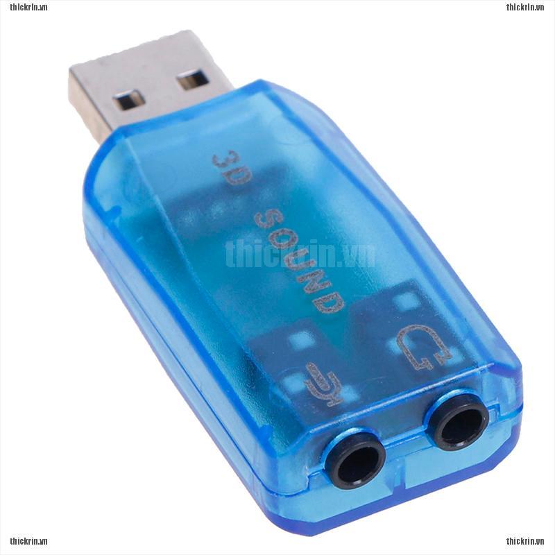 <Hot~new>3.5mm Mini External 3D USB Sound Card 5.1 Channel Audio Card Adapter Speaker