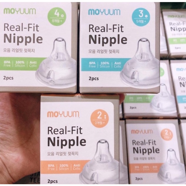 [Chính Hãng] Núm ti thay cho bình sữa Moyuum Hàn Quốc đủ size