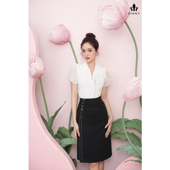 Áo sơ mi trắng thêu hoa Rimmy Hebe Shirt