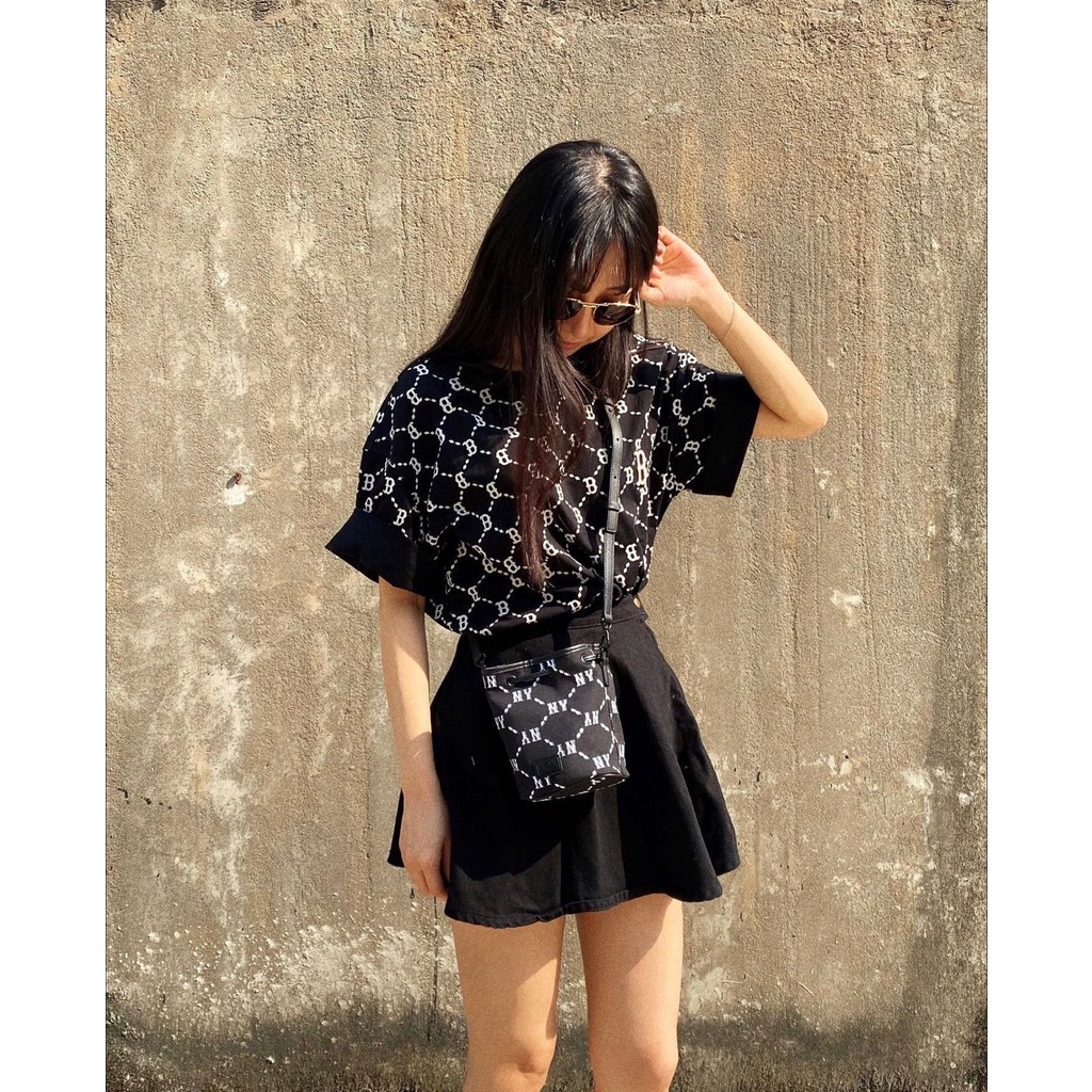 Túi MLB Mini Monogram Diamond Jacquard  Bucket Bag New York Yankees - Túi đeo chéo mini MLB chính hãng