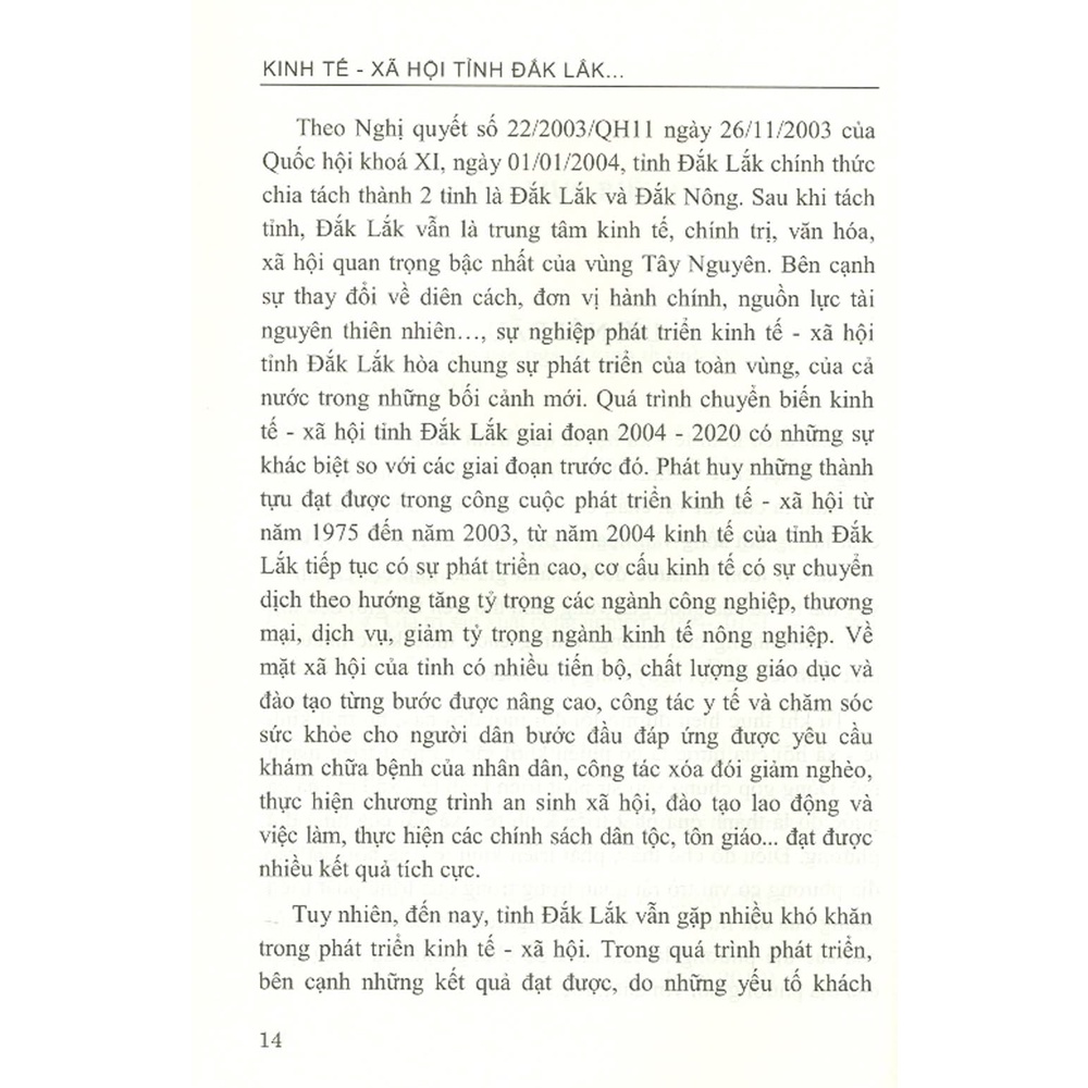 Sách - Kinh Tế - Xã Hội Tỉnh Đắk Lắk Từ Năm 2004 Đến Năm 2020