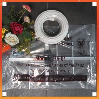 Combo Ăng-ten TiVi (bằng Nhôm) và Cuộn dây Ăng-ten 15 mét (Tặng 1 cuộn băng keo điện)
