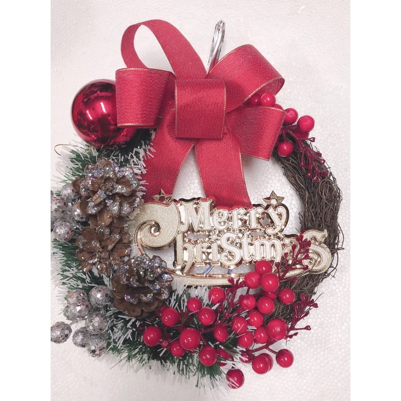 Vòng nguyệt quế trang trí Noel phi 25cm - HN3