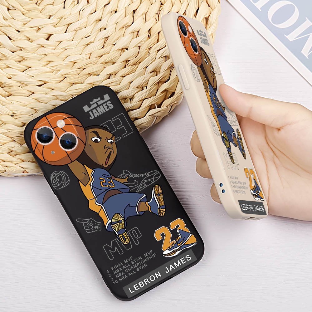Ốp Điện Thoại Silicon Mềm Hình NBA 23 James Cho iPhone 13 12 11 mini Pro Max XS XR X 7 8 SE 6 6S mini Pro