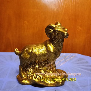 Tượng dê đồng nhỏ cao 7cm, dê phong thủy đồng để bàn, tượng dê phong thủy, tượng cho người tuổi mùi, tượng bằng đồng