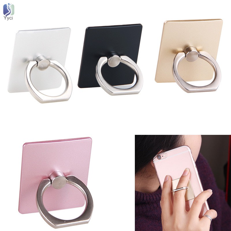 Yy New 360 Degree Finger Ring Mobile Phone Stand Holder Safe Grip Stand For iPhone iPad All Smart Phones @VN