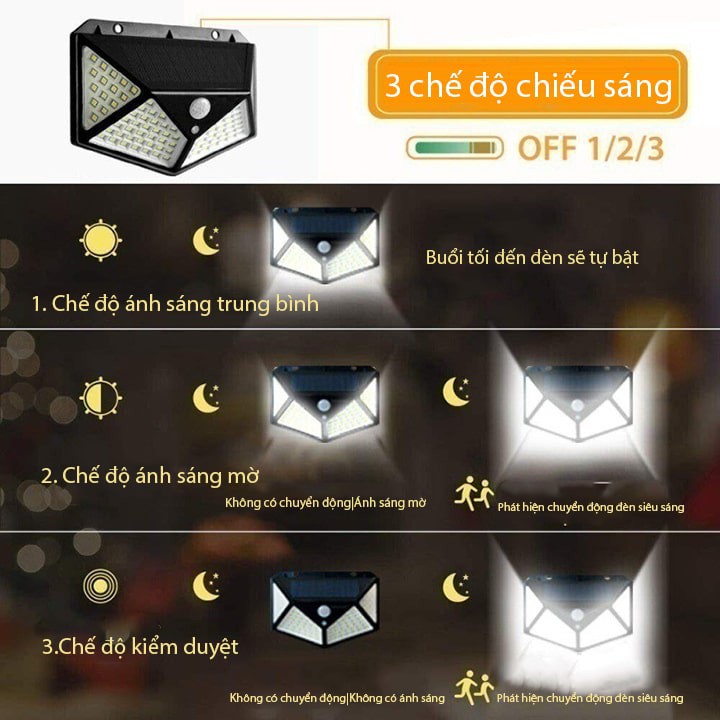 [FREE SHIP❤️] ĐÈN CẢM BIẾN NĂNG LƯỢNG MẶT TRỜI TREO TƯỜNG - CẢNH BÁO CHỐNG TRỘM