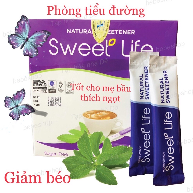 Đường ăn kiêng lá Cỏ Ngọt chiết xuất tự nhiên (50gói/hộp).Dành cho người tiểu đường,ăn kiêng,giảm béo,béo phì…