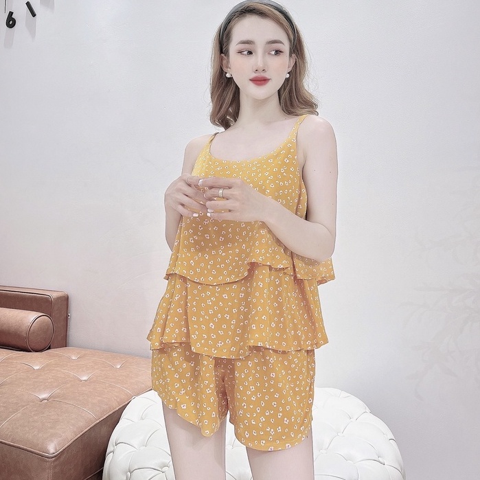 Đồ ngủ sexy nữ hai 2 dây gợi cảm hiệu mai ngô, đồ bộ lanh mặc nhà bigsize nữ dễ thương - yenbeauty đồ mặc nhà cao cấp