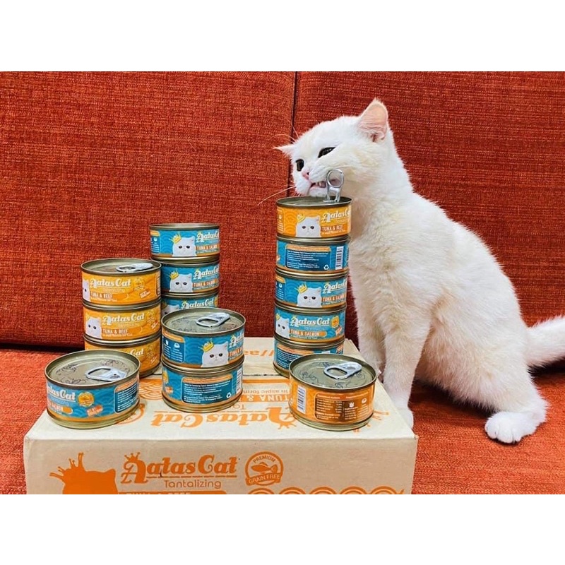 Thùng 24 lon pate AATAS CAT cho mèo mix vị tuỳ ý
